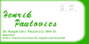 henrik paulovics business card